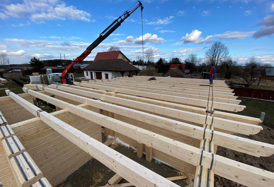 Strop - technologia z bali